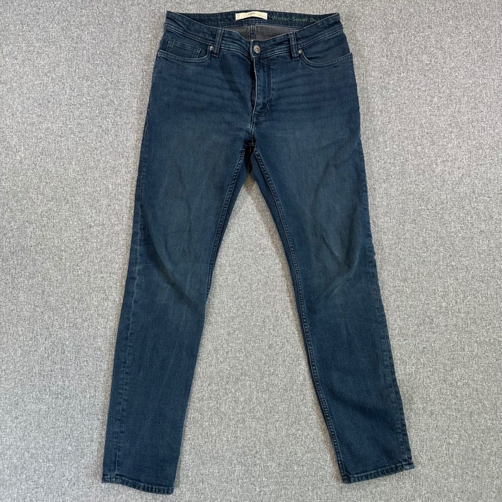 MNG MAN Mango Water-Saver Denim Jeans Mens 30x30 Slim Fit Dark Wash Blue Cotton